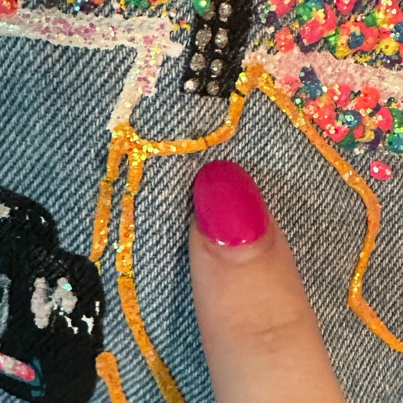 HANDPAINTED JOAN STUDWELL JACKET - Indy 500 - 1996 Vintage Denim Jacket - Picture 4 of 8